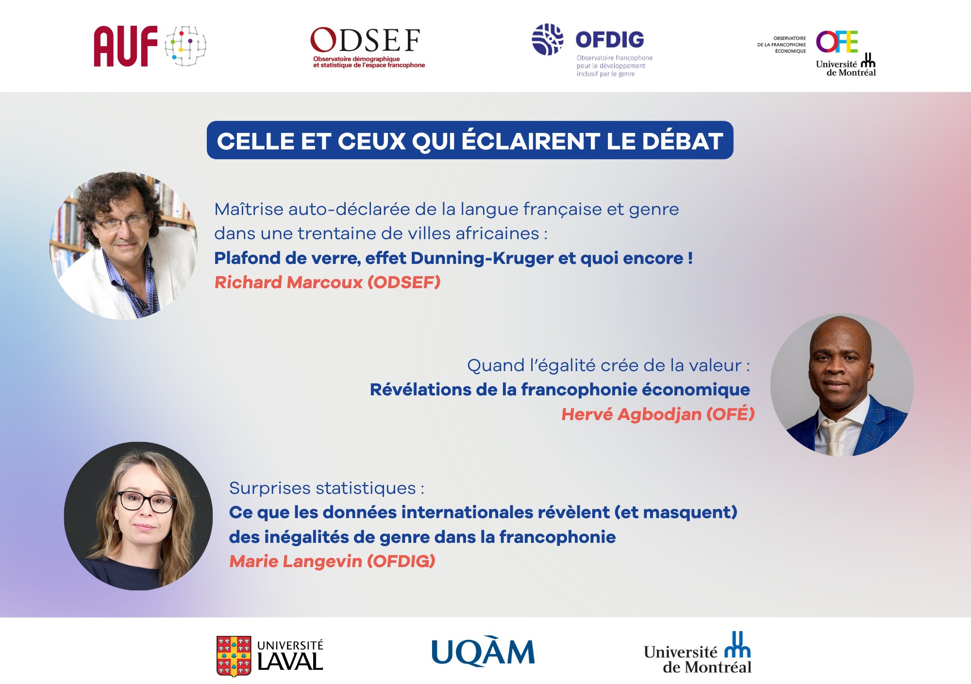 27 mars 2026: Table-ronde AUF-OFDIG-OSDEF-OFÉ sur l’égalité de genres dans la francophonie